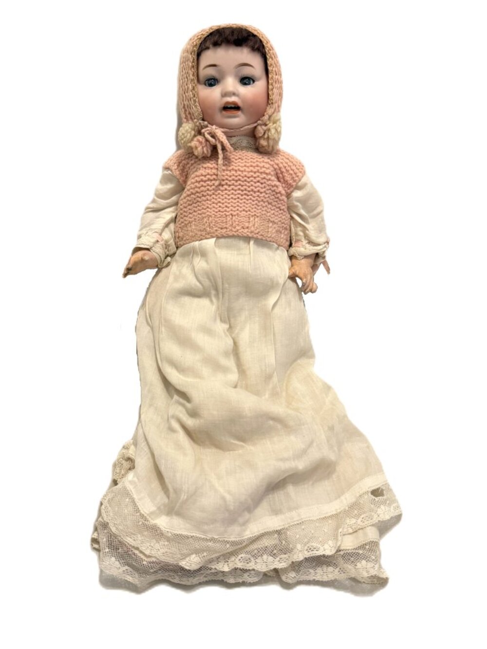 Antique Japan 16” Bisque Head Morimura Brothers Porcelain Baby Doll 1920s Brown